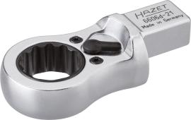 HAZET Einsteck-Ratschen-Ringschlüssel 6606D-21 ∙ 14 x 18 mm Einsteck-Vierkant massiv ∙ Außen Doppelsechskant Profil ∙ SW 21 mm Produktbild