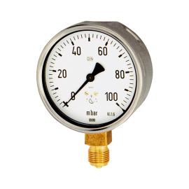 RIEGLER Kapselfedermanometer, G 1/4 radial unten, -100 / 0 mbar, Ø 63 Produktbild