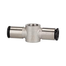 RIEGLER T-Ringstück, für Hohlschraube G 3/8, Schlauch-Ø 8 mm, MS vernickelt Produktbild