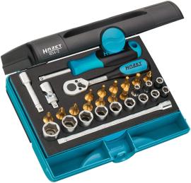 HAZET Steckschlüssel Satz 854-2 ∙ 1/4 Zoll (6,3 mm) Vierkant hohl ∙ Außen Sechskant-Tractionsprofil, Kreuzschlitz Profil PH, Pozidriv Profil PZ, Innen TORX® Profil ∙ 30-teilig ∙ 3 – 14 ∙ PH1 – PH2 ∙ PZ1 – PZ2 ∙ T10 – T30 Produktbild
