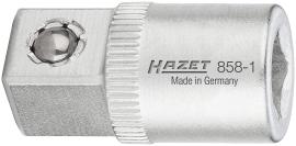 HAZET Vergrößerungsstück 858-1 ∙ 1/4 Zoll (6,3 mm) Vierkant hohl ∙ 3/8 Zoll (10 mm) Vierkant massiv ∙ Länge: 26,5 mm Produktbild