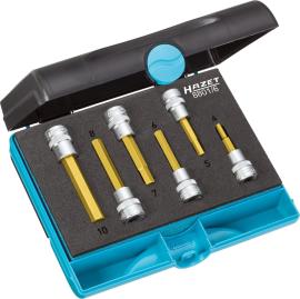 HAZET Schraubendreher-Steckschlüsseleinsatz Satz 8801/6 ∙ 3/8 Zoll (10 mm) Vierkant hohl ∙ Innen Sechskant Profil ∙ 6-teilig ∙ 4 – 10 Produktbild