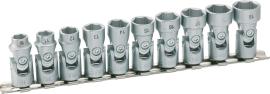 HAZET Sechskant Gelenk Steckschlüssel Satz 880G/10H ∙ 3/8 Zoll (10 mm) Vierkant hohl ∙ Außen Sechskant-Tractionsprofil ∙ 10-teilig ∙ 10 ∙ 11 ∙ 12 ∙ 13 ∙ 14 ∙ 15 ∙ 16 ∙ 17 ∙ 18 ∙ 19 Produktbild