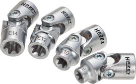 HAZET Steckschlüssel Satz 880G-E/4 ∙ 3/8 Zoll (10 mm) Vierkant hohl ∙ Außen TORX® Profil ∙ 4-teilig ∙ E8 – E14 Produktbild