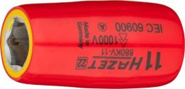 HAZET Steckschlüsseleinsatz ∙ schutzisoliert 880KV-11 ∙ 3/8 Zoll (10 mm) Vierkant hohl ∙ Außen Sechskant-Tractionsprofil ∙ SW 11 mm Produktbild