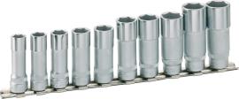 HAZET Steckschlüssel Satz ∙ Sechskant 880LG/10H ∙ 3/8 Zoll (10 mm) Vierkant hohl ∙ Außen Sechskant-Tractionsprofil ∙ 10-teilig ∙ 10 – 19 Produktbild