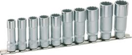 HAZET Doppelsechskant Steckschlüssel Satz 880TZ/10H ∙ 3/8 Zoll (10 mm) Vierkant hohl ∙ Außen Doppelsechskant Profil ∙ 10-teilig ∙ 10 ∙ 11 ∙ 12 ∙ 13 ∙ 14 ∙ 15 ∙ 16 ∙ 17 ∙ 18 ∙ 19 Produktbild
