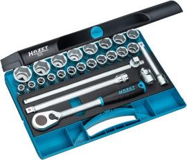 HAZET Steckschlüssel Satz 900 ∙ 1/2 Zoll (12,5 mm) Vierkant hohl ∙ Außen Sechskant-Tractionsprofil ∙ 25-teilig ∙ 10 – 32 Produktbild