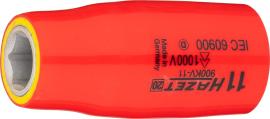 HAZET Steckschlüsseleinsatz ∙ schutzisoliert 900KV-11 ∙ 1/2 Zoll (12,5 mm) Vierkant hohl ∙ Außen Sechskant-Tractionsprofil ∙ SW 11 mm Produktbild