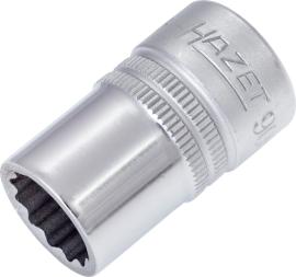 HAZET Steckschlüsseleinsatz 900Z-14 ∙ 1/2 Zoll (12,5 mm) Vierkant hohl ∙ Außen Doppelsechskant-Tractionsprofil ∙ SW 14 mm Produktbild