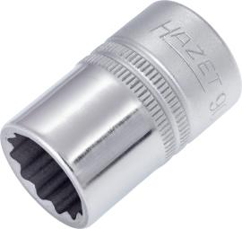 HAZET Steckschlüsseleinsatz 900Z-16 ∙ 1/2 Zoll (12,5 mm) Vierkant hohl ∙ Außen Doppelsechskant-Tractionsprofil ∙ SW 16 mm Produktbild