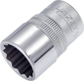 HAZET Steckschlüsseleinsatz 900Z-18 ∙ 1/2 Zoll (12,5 mm) Vierkant hohl ∙ Außen Doppelsechskant-Tractionsprofil ∙ SW 18 mm Produktbild