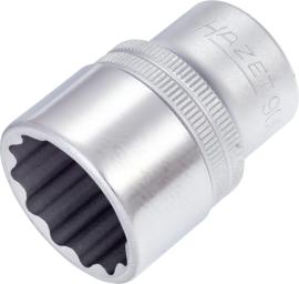 HAZET Steckschlüsseleinsatz 900Z-24 ∙ 1/2 Zoll (12,5 mm) Vierkant hohl ∙ Außen Doppelsechskant-Tractionsprofil ∙ SW 24 mm Produktbild