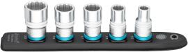 HAZET SmartRail ∙ Flexible Kunststoff-Steckleiste 900Z-SR/5 ∙ 1/2 Zoll (12,5 mm) Vierkant hohl ∙ Außen Doppelsechskant-Tractionsprofil ∙ 5-teilig ∙ 10 ∙ 13 ∙ 17 ∙ 19 ∙ 22 Produktbild
