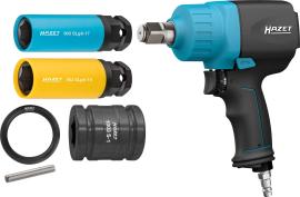 HAZET HAZET Schlagschrauber ∙ mit Sortiment 9013M/6 ∙ Lösemoment maximal [Nm]: 1890 Nm ∙ 3/4 Zoll (20 mm) Vierkant massiv ∙ 6-teilig ∙ 17 ∙ 19 ∙ Hochleistungs-Doppelhammer-Schlagwerk Produktbild