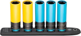 HAZET SmartRail ∙ Flexible Kunststoff-Steckleiste 903SLG-SR/5 ∙ 1/2 Zoll (12,5 mm) Vierkant hohl ∙ Außen Sechskant-Tractionsprofil ∙ 5-teilig ∙ 17 ∙ 19 Produktbild