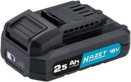 HAZET Li-Ion-Akku-Pack ∙ 18 Volt ∙ 2,5 Ah (Amperestunden) 9500-025 ∙ L x B x H: 120 mm x 75 mm x 50 mm Produktbild