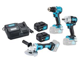 HAZET Akku-Bohrschrauber ∙ 1/2″ Akku-Schlagschrauber ∙ Akku-Winkelschleifer Satz ∙ 18 Volt 9500P-1/6 ∙ 6-teilig Produktbild