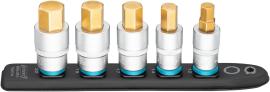 HAZET SmartRail ∙ Flexible Kunststoff-Steckleiste 986G-SR/5 ∙ 1/2 Zoll (12,5 mm) Vierkant hohl ∙ Innen Sechskant Profil ∙ 5-teilig ∙ 12 ∙ 14 ∙ 17 ∙ 19 ∙ 22 Produktbild