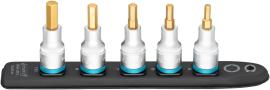 HAZET SmartRail ∙ Flexible Kunststoff-Steckleiste 986K-SR/5 ∙ 1/2 Zoll (12,5 mm) Vierkant hohl ∙ Innen Sechskant Profil ∙ 5-teilig ∙ 5 ∙ 6 ∙ 7 ∙ 8 ∙ 10 Produktbild