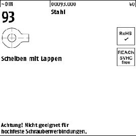 ~DIN 93 Stahl Scheiben mit Lappen Produktbild