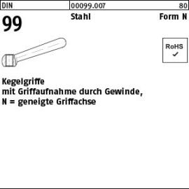 DIN 99 Stahl Form N Kegelgriffe mit Griffaufnahme durch Gewinde, geneigte Griffachse Produktbild
