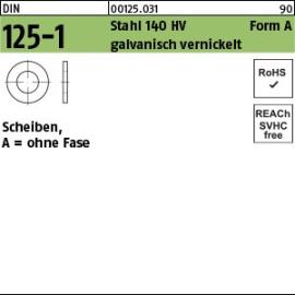 Reyher DIN 125-1 Stahl 140 HV Form A galvanisch vernickelt Scheiben, ohne Fase Produktbild