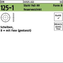 Reyher DIN 125-1 Stahl 140 HV Form B feuerverzinkt Scheiben, mit Fase (gestanzt) Produktbild