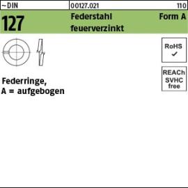 Reyher ~DIN 127 Federstahl Form A feuerverzinkt Federringe, aufgebogen Produktbild
