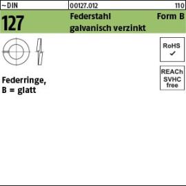 Reyher ~DIN 127 Federstahl Form B galvanisch verzinkt Federringe, glatt Produktbild