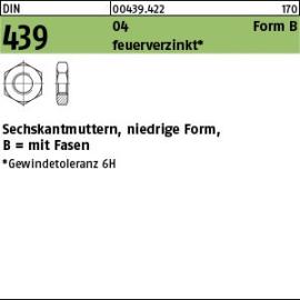 Reyher DIN 439 04 Form B feuerverzinkt Sechskantmuttern, niedrige Form, mit Fasen Produktbild