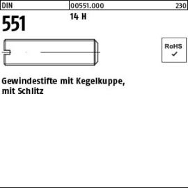 DIN 551 Gewindestifte mit Schlitz und Kegelkuppe