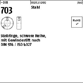 ~DIN 703 Stahl Stellringe, schwere Reihe, mit Gewindestift nach DIN 914/ISO 4027 Produktbild