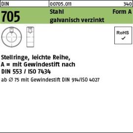 Reyher DIN 705 Stahl Form A galvanisch verzinkt Stellringe, leichte Reihe, mit Gewindestift DIN 553/ISO 7434 Produktbild