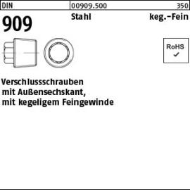DIN 909 Verschlussschrauben mit Außensechskant, kegliges Gewinde