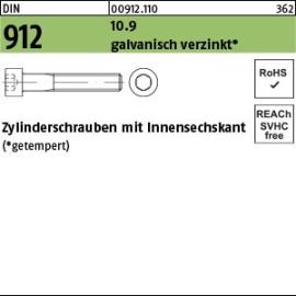 Reyher DIN 912 10.9 galvanisch verzinkt Zylinderschrauben mit Innensechskant Produktbild
