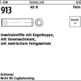 Reyher ~DIN 913 45 H Fein Gewindestifte mit Kegelkuppe, mit Innensechskant, mit metrischem Feingew. Produktbild