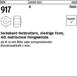 Reyher DIN 917 6 Fein Sechskant-Hutmuttern, niedrige Form, mit metrischem Feingewinde Produktbild