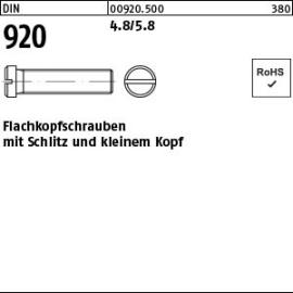 DIN 920 Flachkopfschrauben mit Schlitz, kleiner Kopf