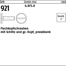 DIN 921 Flachkopfschrauben mit Schlitz, großer Kopf