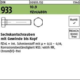 DIN 933 10.9 flZnL 480h (zinklamellenbesch.) Sechskantschrauben mit Gewinde bis Kopf Produktbild