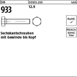 DIN 933 12.9 Sechskantschrauben mit Gewinde bis Kopf Produktbild