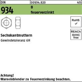 Reyher DIN 934 8 feuerverzinkt Sechskantmuttern Produktbild