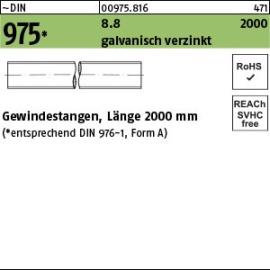 Reyher ~DIN 975 8.8 2000 galvanisch verzinkt Gewindestangen, Länge 2000 mm Produktbild