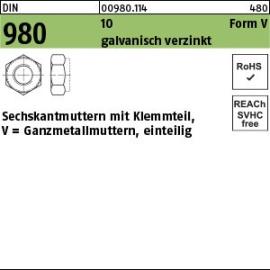 Reyher DIN 980 10 Form V galvanisch verzinkt Sechskantmuttern mit Klemmteil, Ganzmetallmuttern, einteilig Produktbild