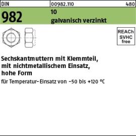 Reyher DIN 982 10 galvanisch verzinkt Sechskantmuttern mit Klemmteil, mit nichtmetallischem Einsatz, hohe Form Produktbild