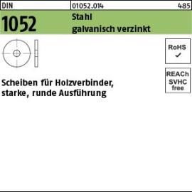 DIN 1052 Stahl galvanisch verzinkt Scheiben für Holzverbinder, starke, runde Ausführung Produktbild