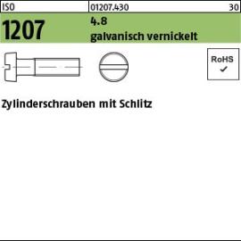 ISO 1207 4.8 galvanisch vernickelt Zylinderschrauben mit Schlitz Produktbild