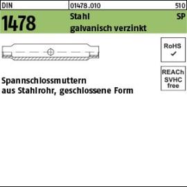 DIN 1478 Stahl SP galvanisch verzinkt Spannschlossmuttern aus Stahlrohr, geschlossene Form Produktbild