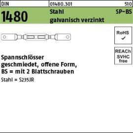 Reyher DIN 1480 Stahl SP-BS galvanisch verzinkt Spannschlösser geschmiedet, offene Form, mit 2 Battschraube Produktbild